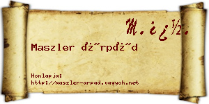 Maszler Árpád névjegykártya