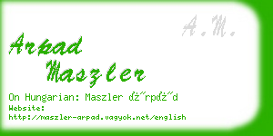 arpad maszler business card